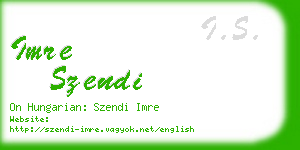 imre szendi business card